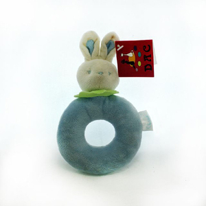 Soft Boa Plush Baby′s Rabbit Ring Rattle