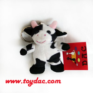 Plush Farm Cow Key Ring