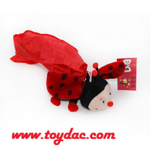 Plush Animal Shopping Bag Folding Ladybug Bag