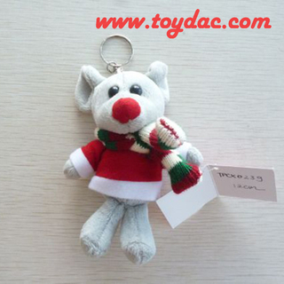 Plush Christmas Key Ring Toy Mouse