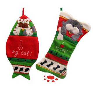 Cartoon Stuffed Christmas Socks Wall Hanging