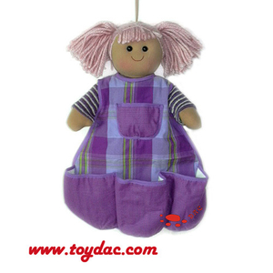 Cotton Doll Storage Pouch Wall Hanging