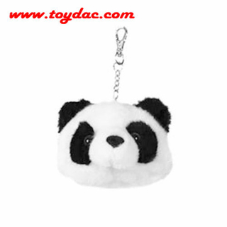 Plush Panda Head Key Ring