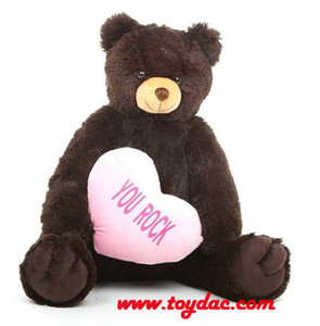 Stuffed Big Brown Bear with Heart