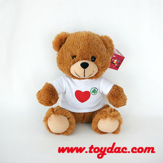 Plush White T-Shirt Love Bear