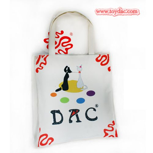 Brand color printed natural fabric shopping bag 